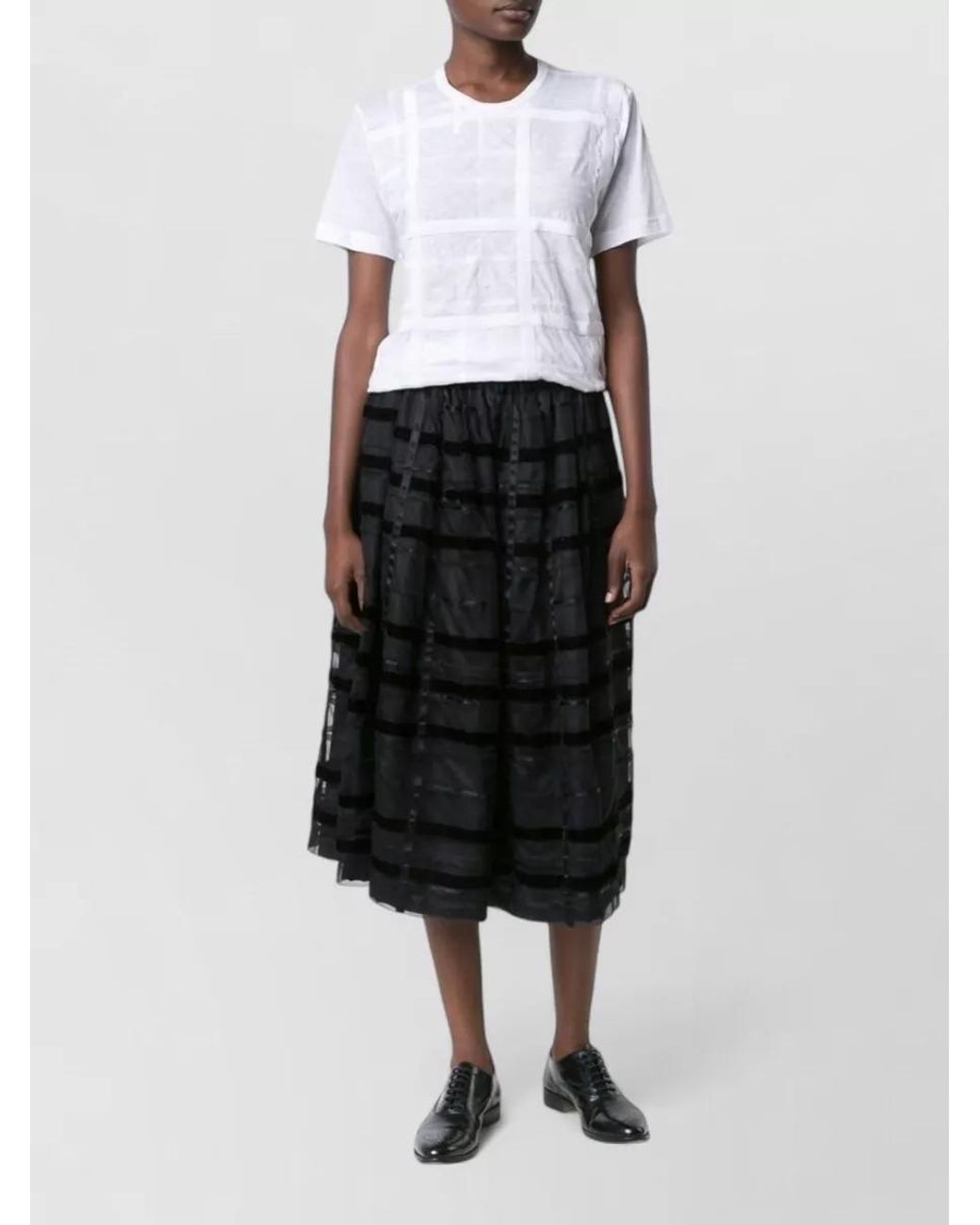 Comme des Garçons White Cotton Ribbon Appliqué T-Shirt