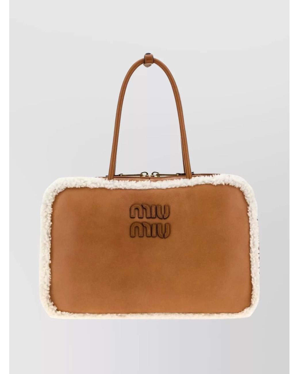 Miu Miu Brown Beau Shearling Shoulder Bag