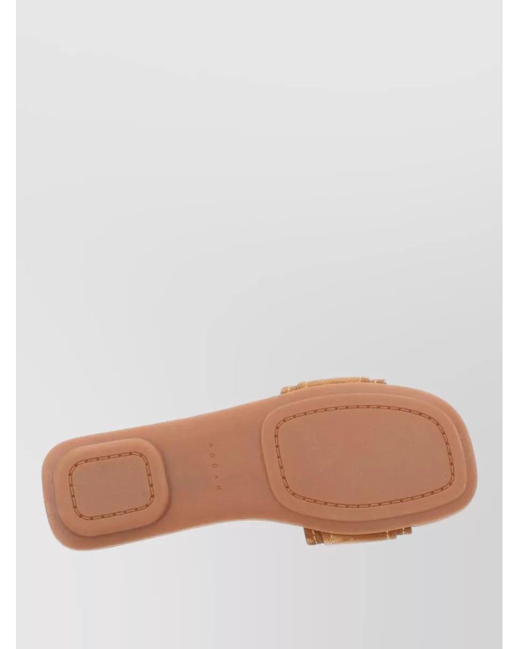 Hogan Natural Leather Slide Sandals