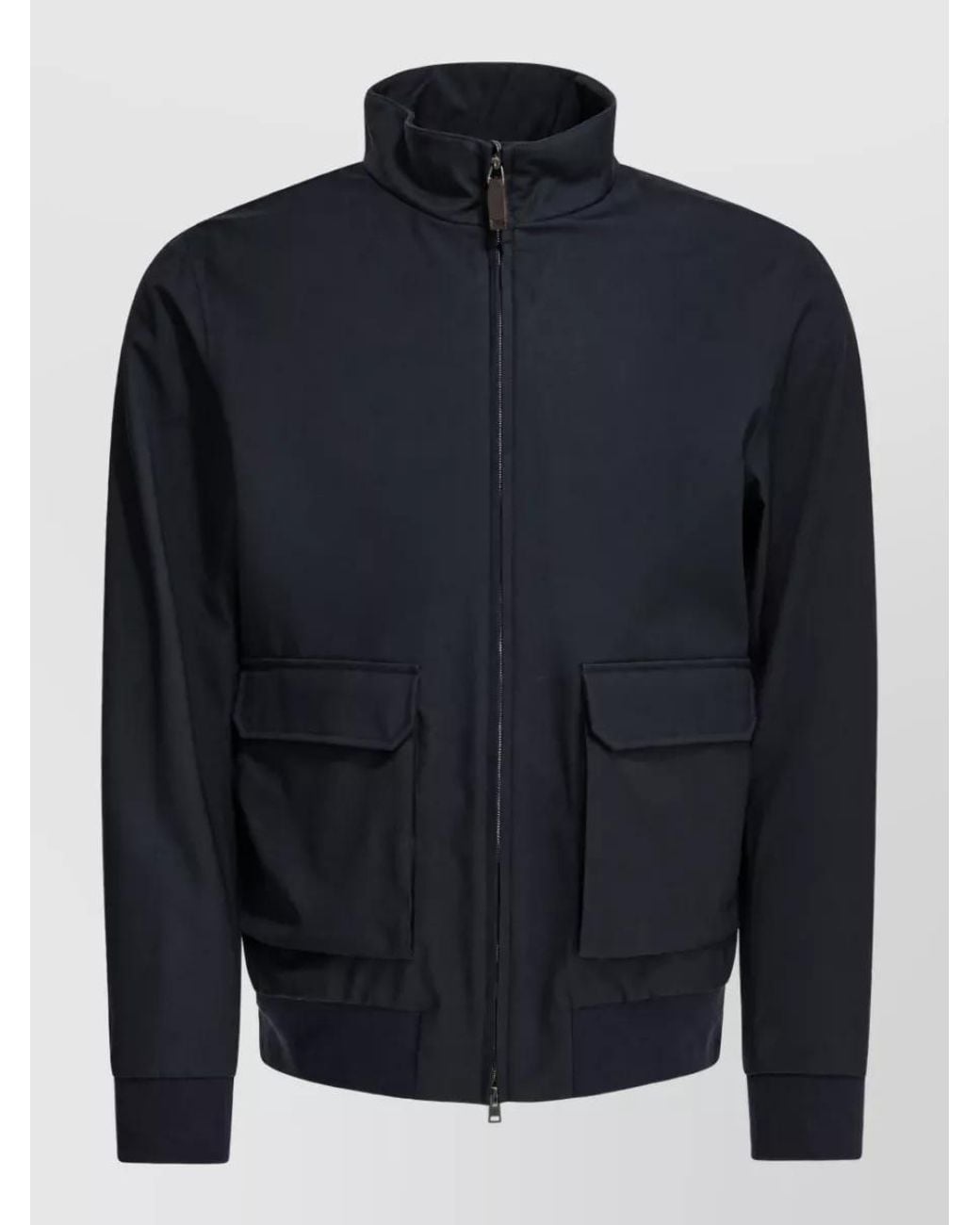 Herno Blue Virgin Wool Puffer Jacket for men