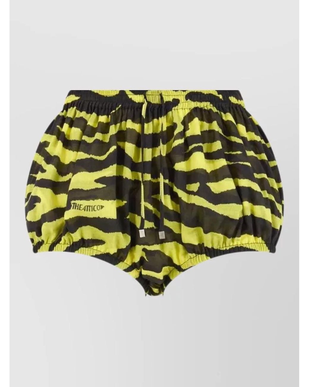 The Attico Multicolor Zebra-Print Cotton Shorts