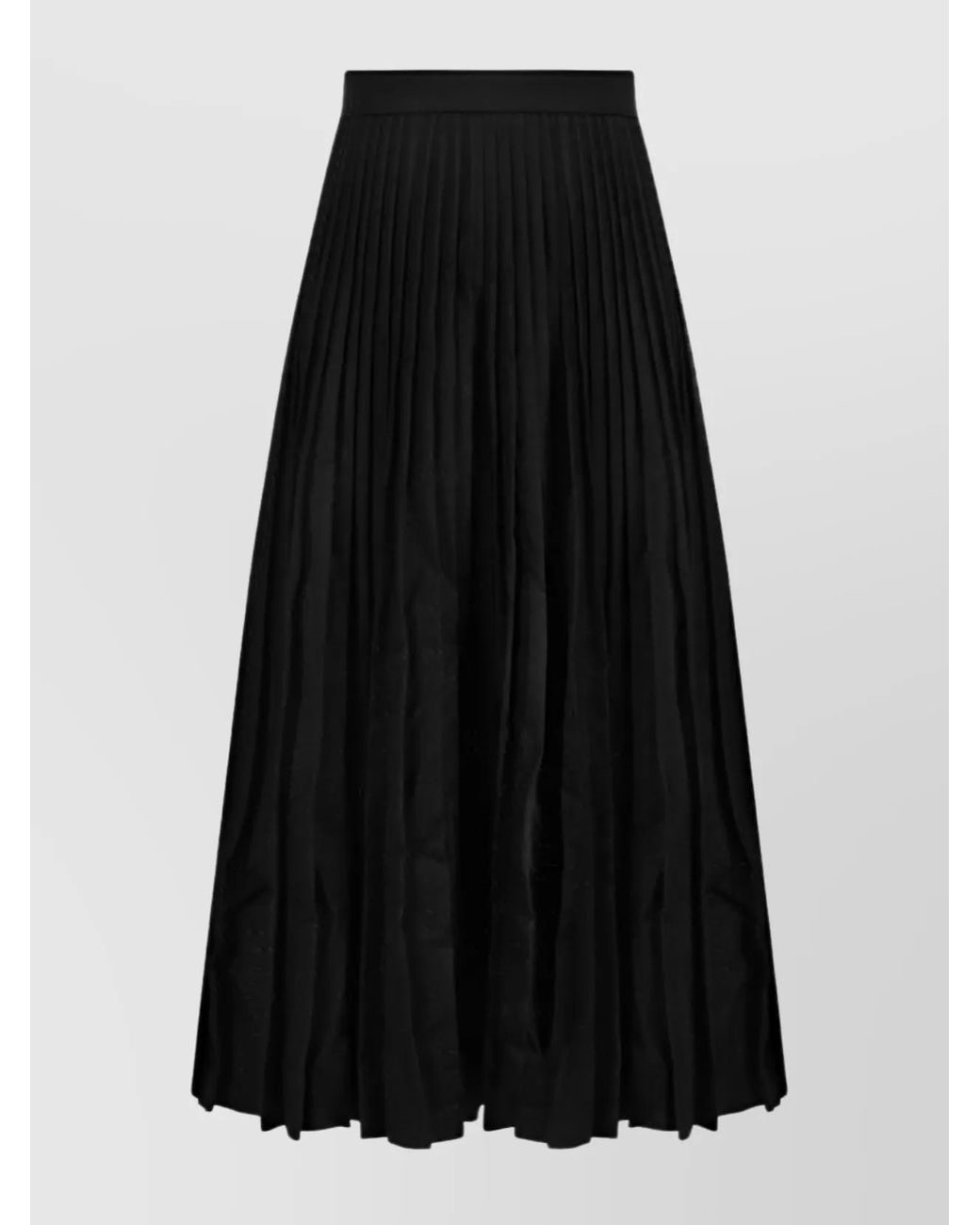 Balenciaga Black Pleated Wool Skirt