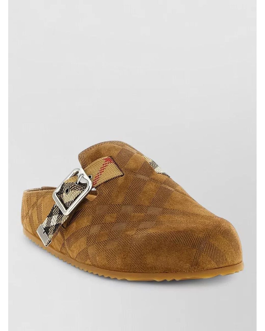 Burberry Brown Leather Urchin Clogs