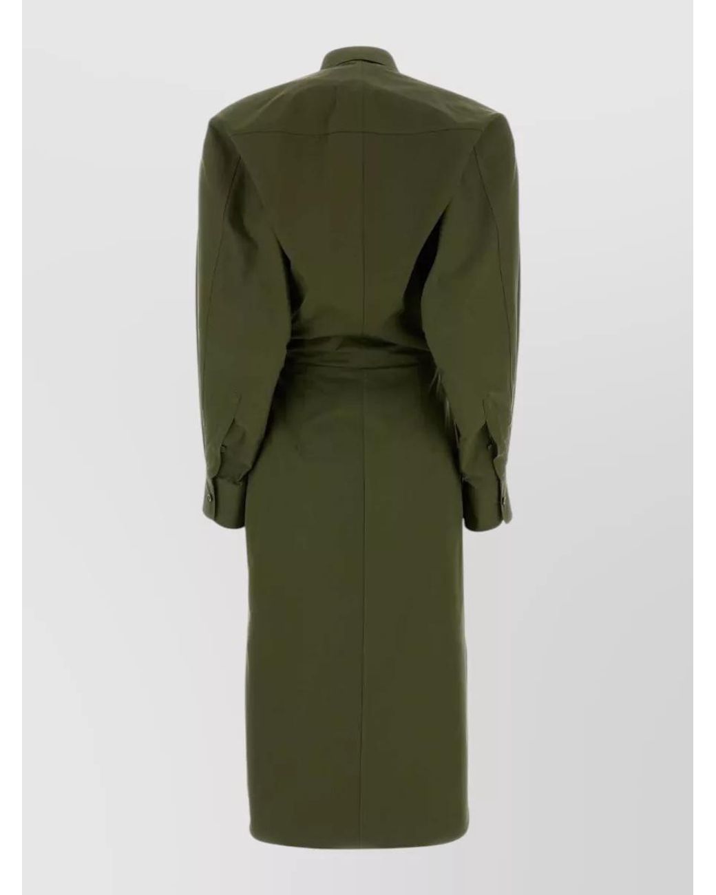 Givenchy Green Cotton Poplin Long-Sleeve Midi Shirt Dress