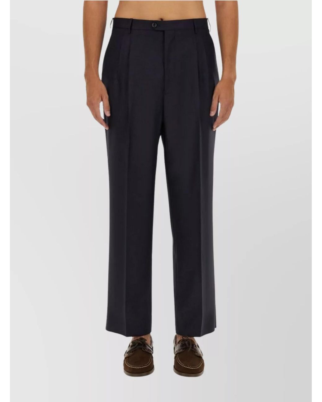 Etro Blue Wool Tailored Trousers for men