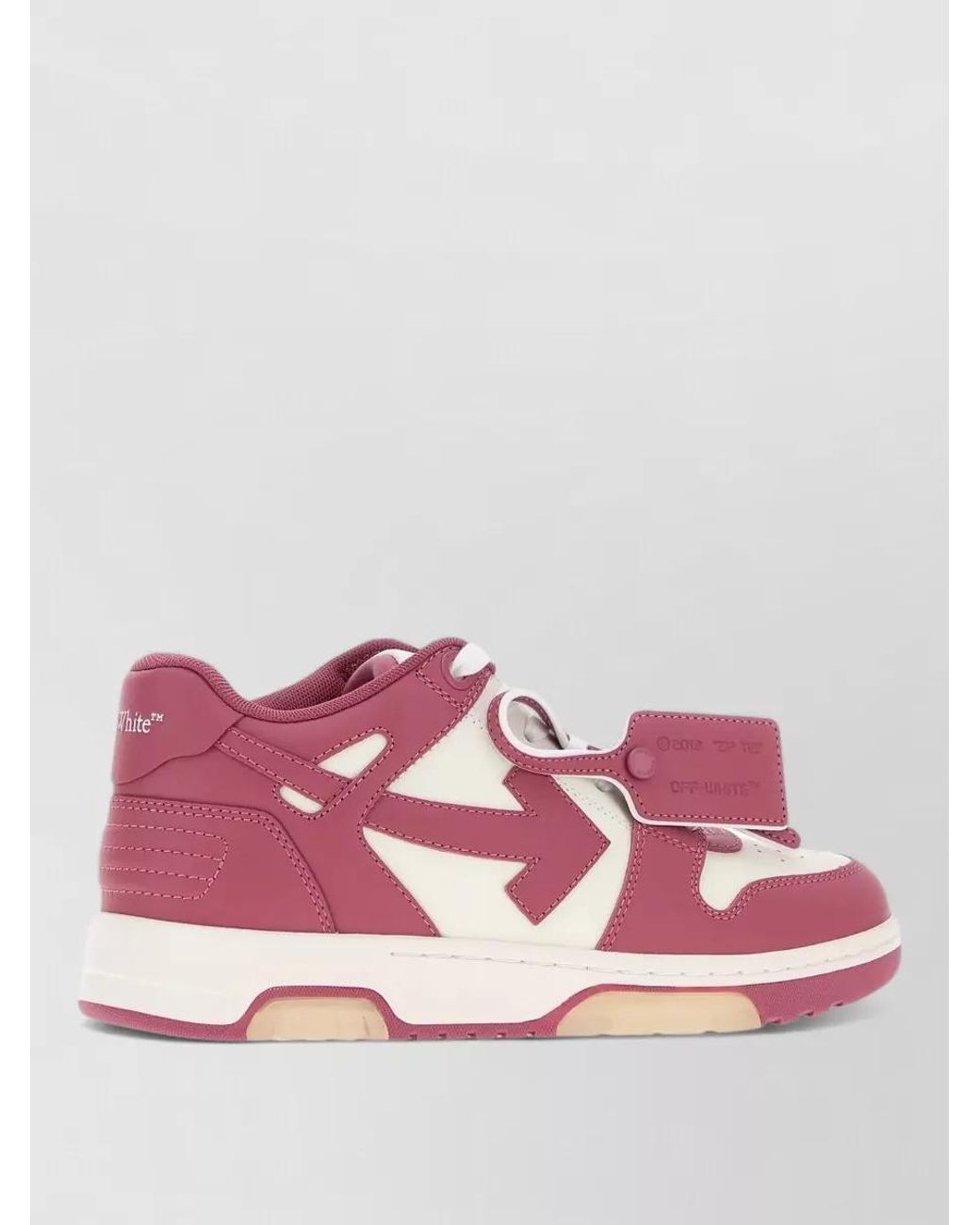Off-White c/o Virgil Abloh Pink Leather Out Of Office Low-Top Sneakers