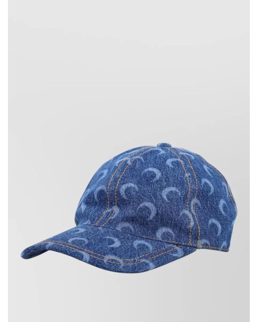 MARINE SERRE Blue Denim Moon Print Baseball Cap