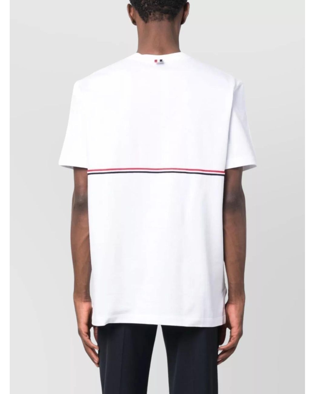 Thom Browne White Striped Slim-Fit T-Shirt for men