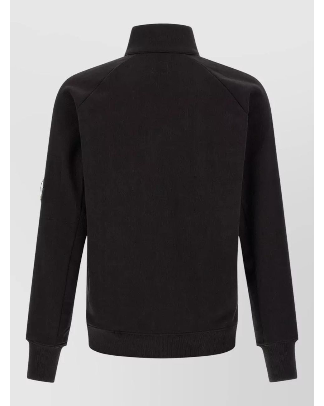 C P Company Black Cotton Half Zip Sweatshirt for men
