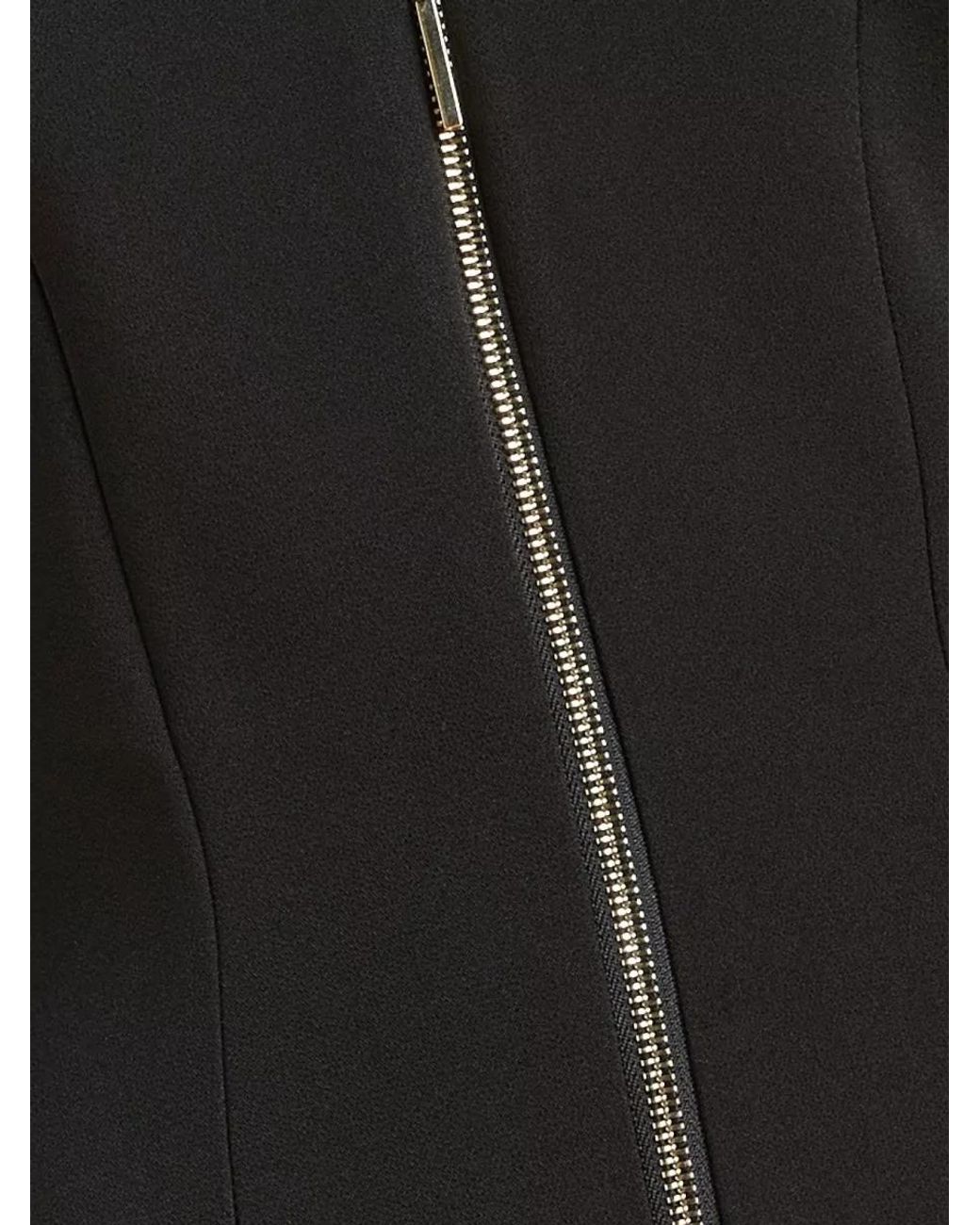 SIMONA CORSELLINI Black Wide Neck Long Sleeve Knee-Length Dress