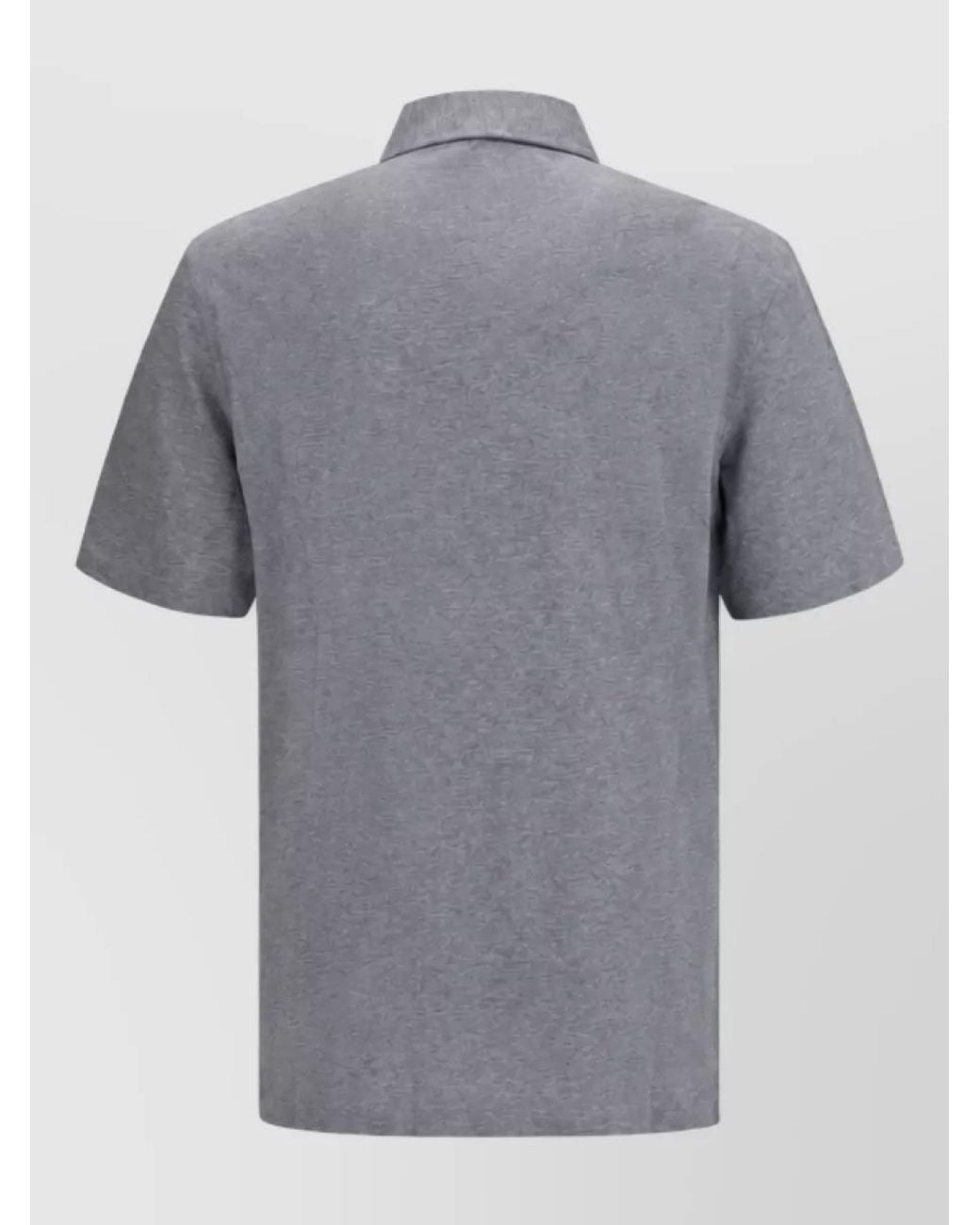 Brunello Cucinelli Gray Cotton Polo Shirt for men