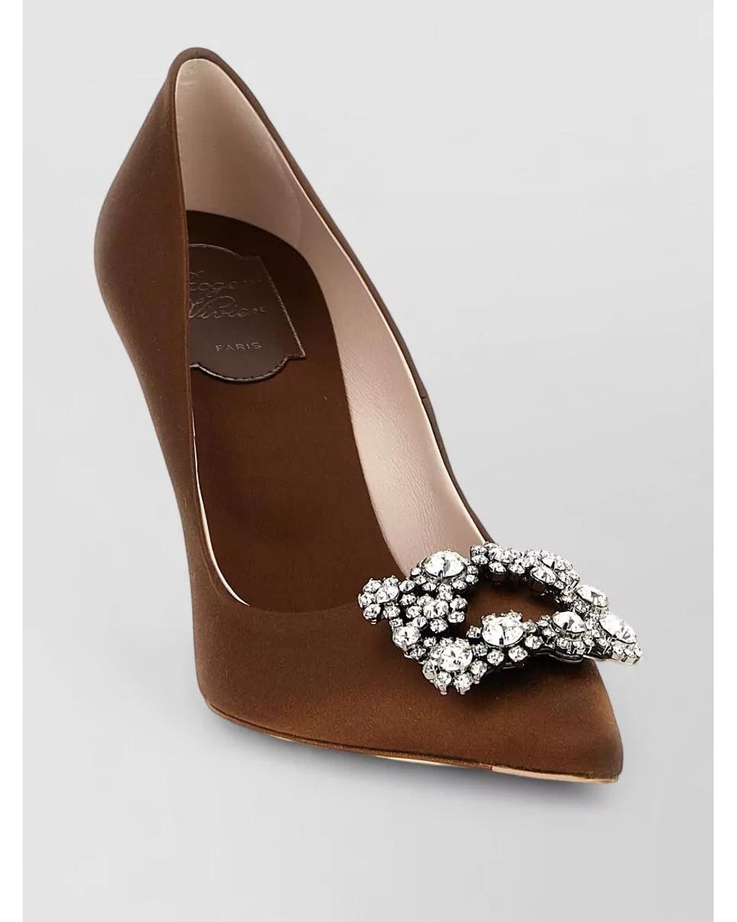 Roger Vivier Brown Silk Satin Pumps