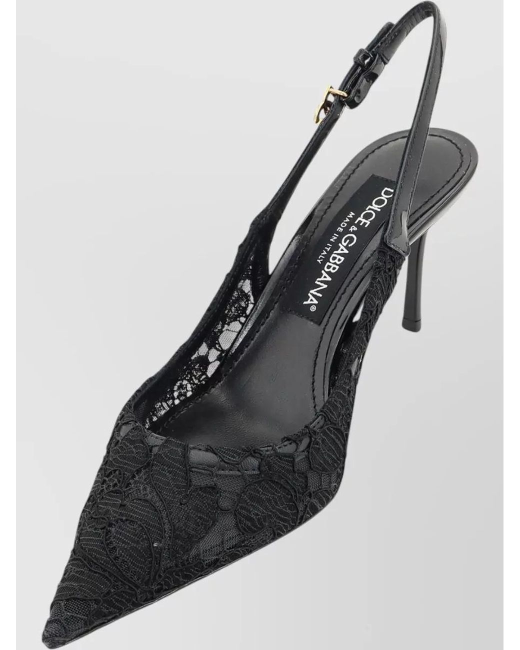 Dolce & Gabbana Black Lace Slingback Pumps