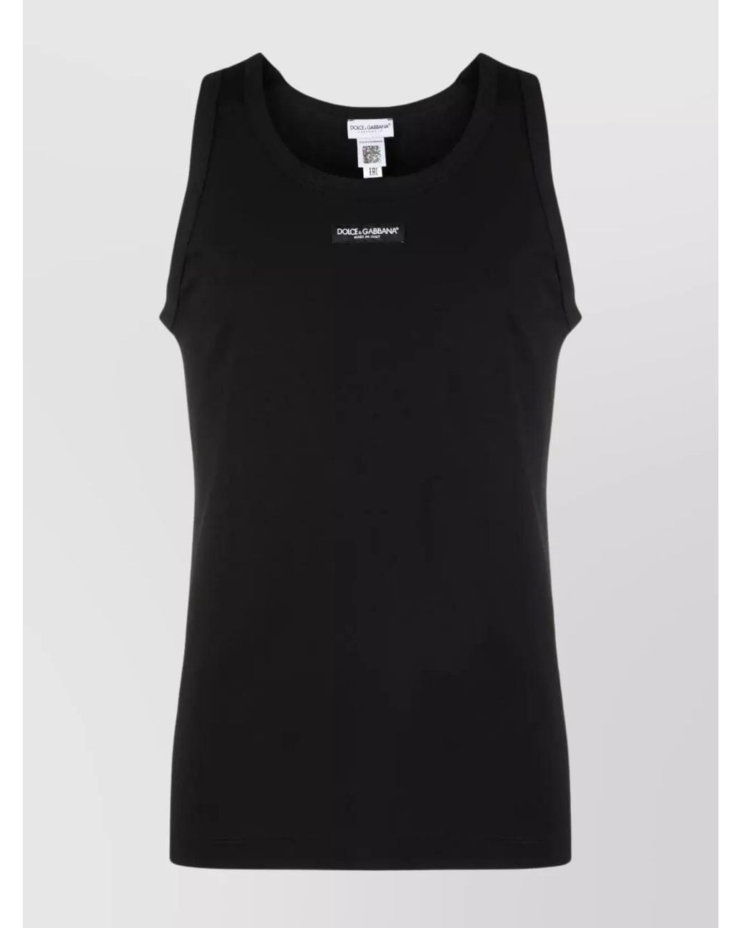 Dolce & Gabbana Black Stretch Jersey Tank Top for men
