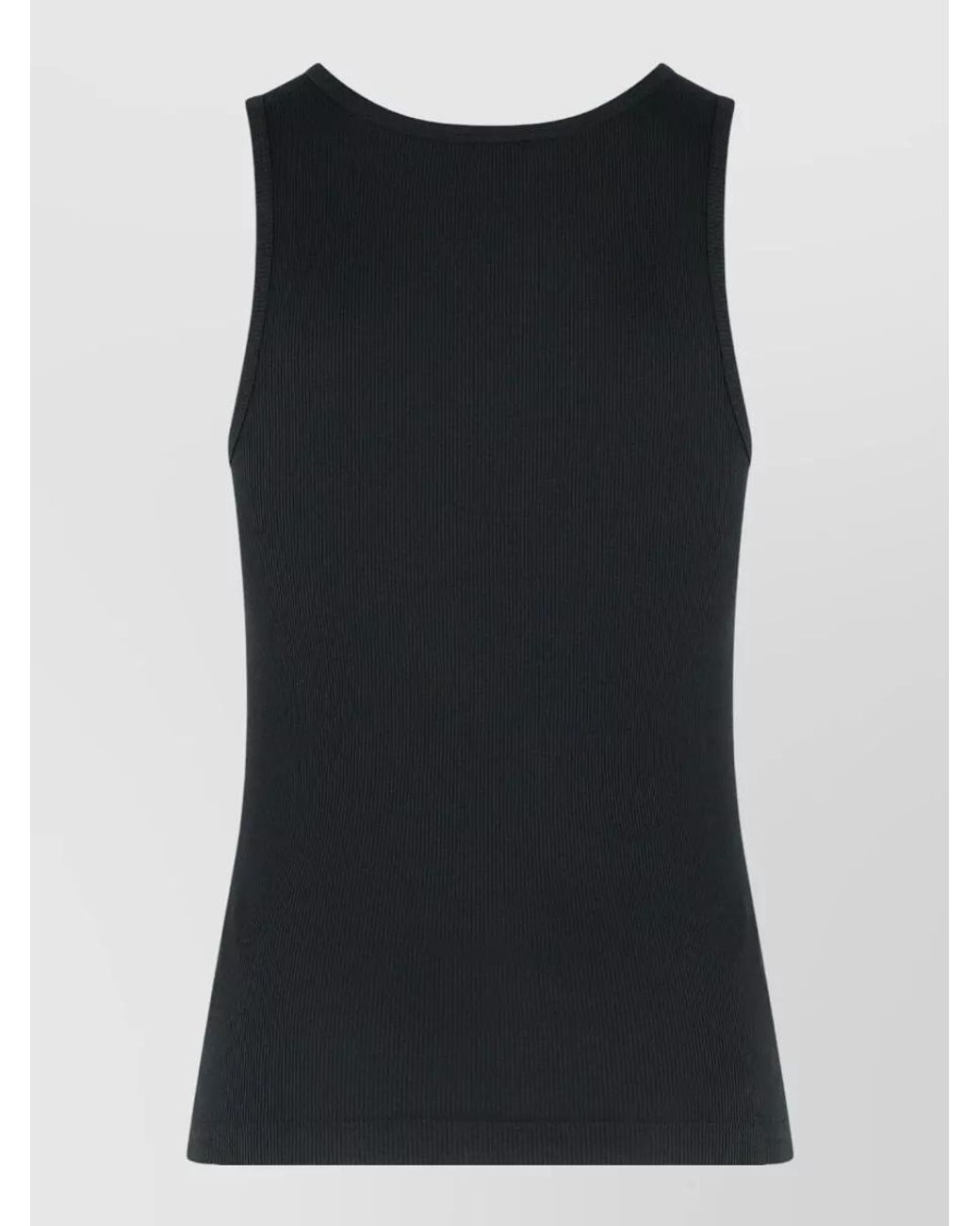 Dolce & Gabbana Black Ribbed Cotton Sleeveless Tank Top