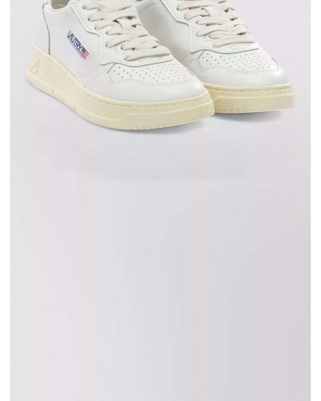 Autry Natural Leather Low-Top Lace-Up Sneakers