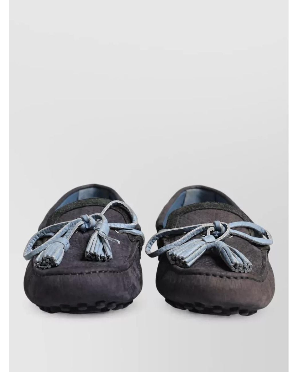 Dolce & Gabbana Black Suede Leather Tassel Boat Shoes for men