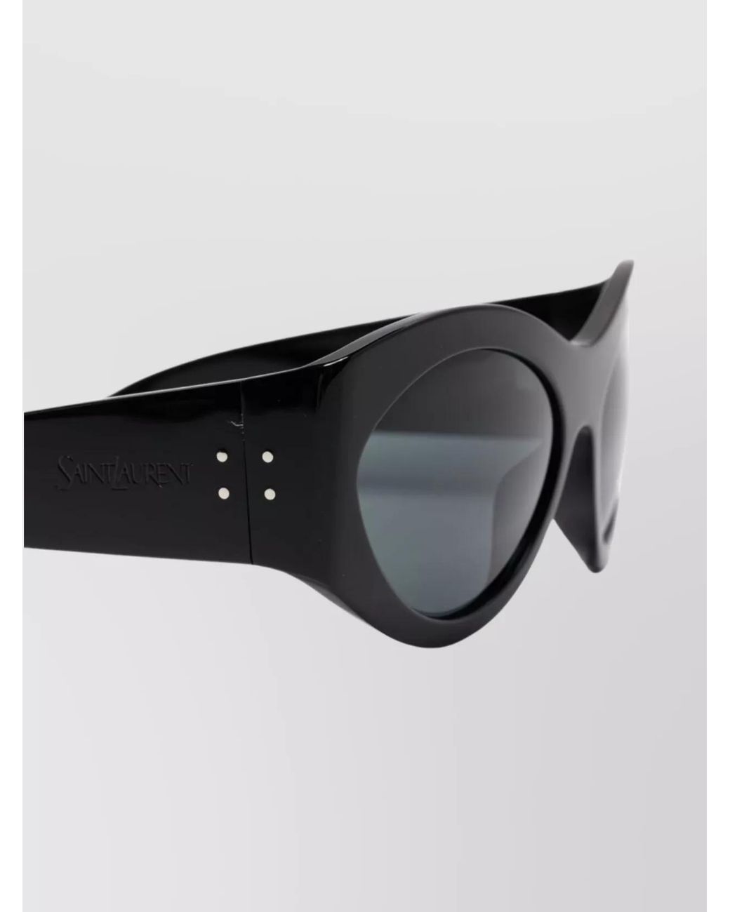 Saint Laurent Gray Acetate Oval Sunglasses