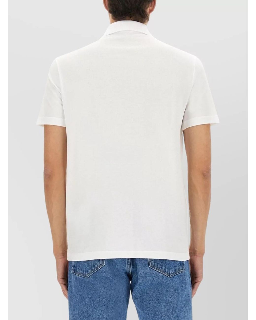 Versace White Embroidered Piqué Polo Shirt for men