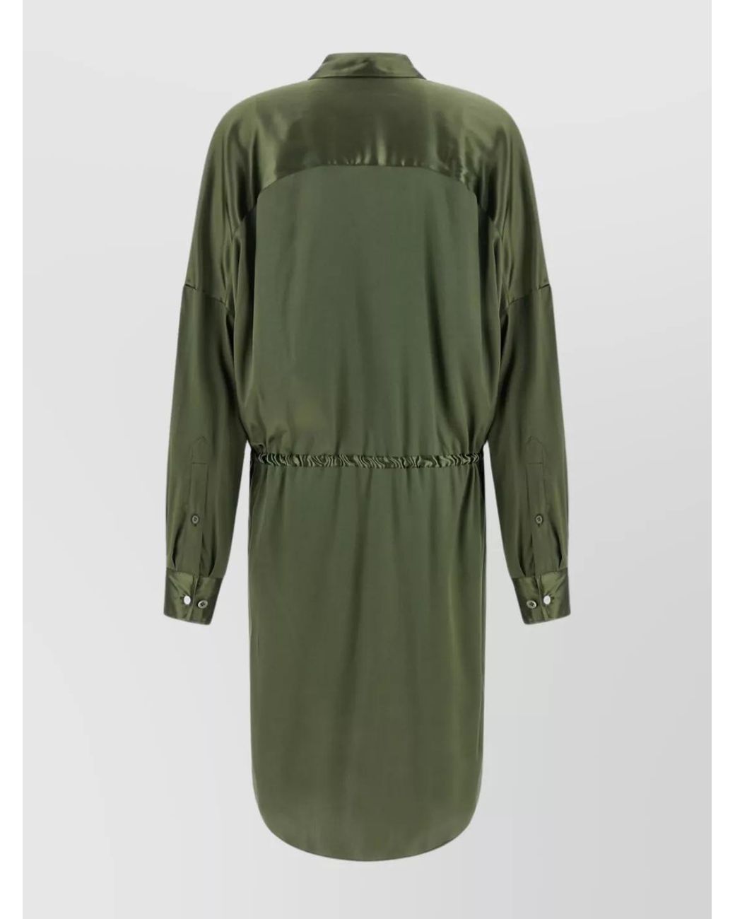 Dries Van Noten Green Silk Knee-Length Dress