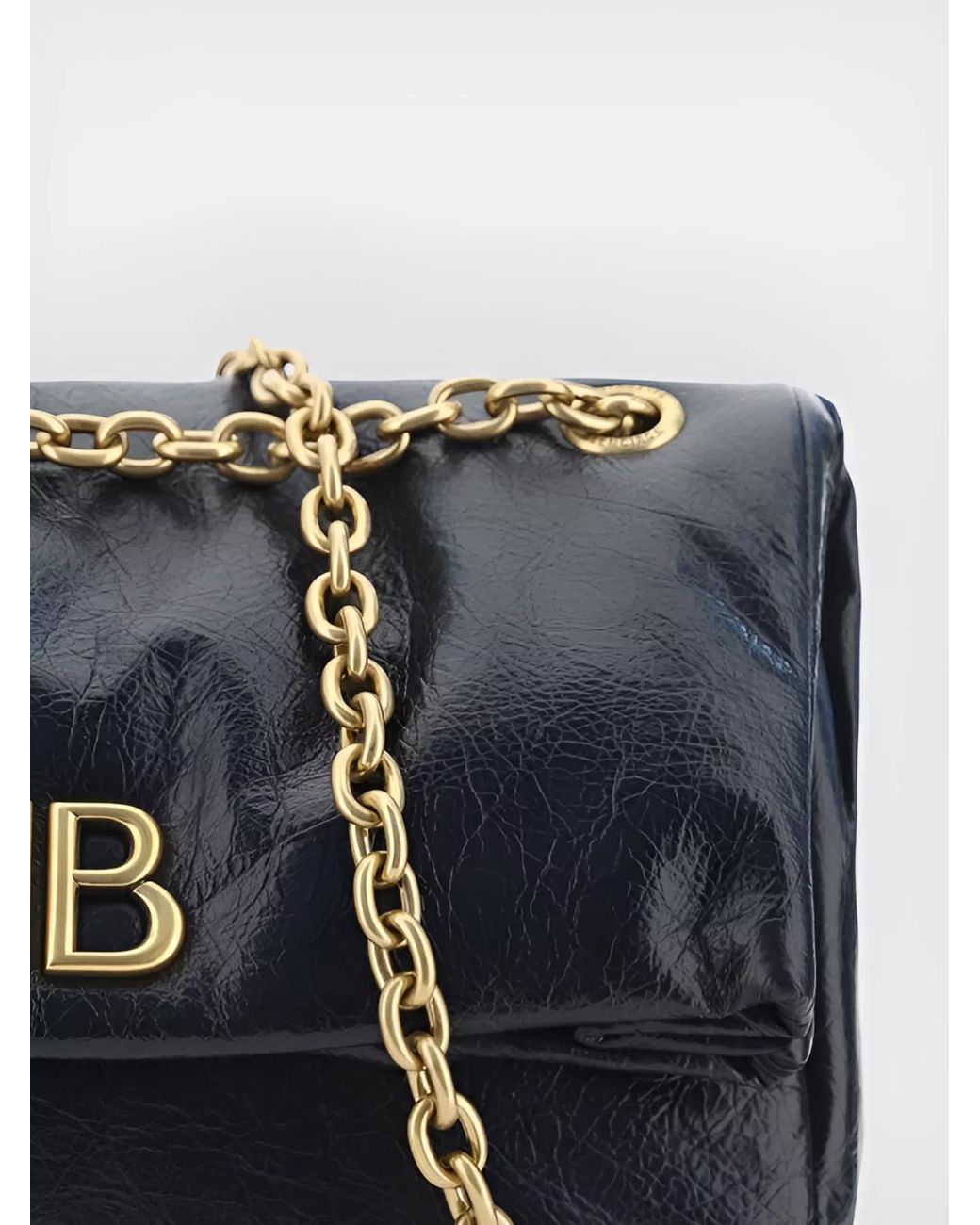 Balenciaga Blue Monaco Small Leather Shoulder Bag