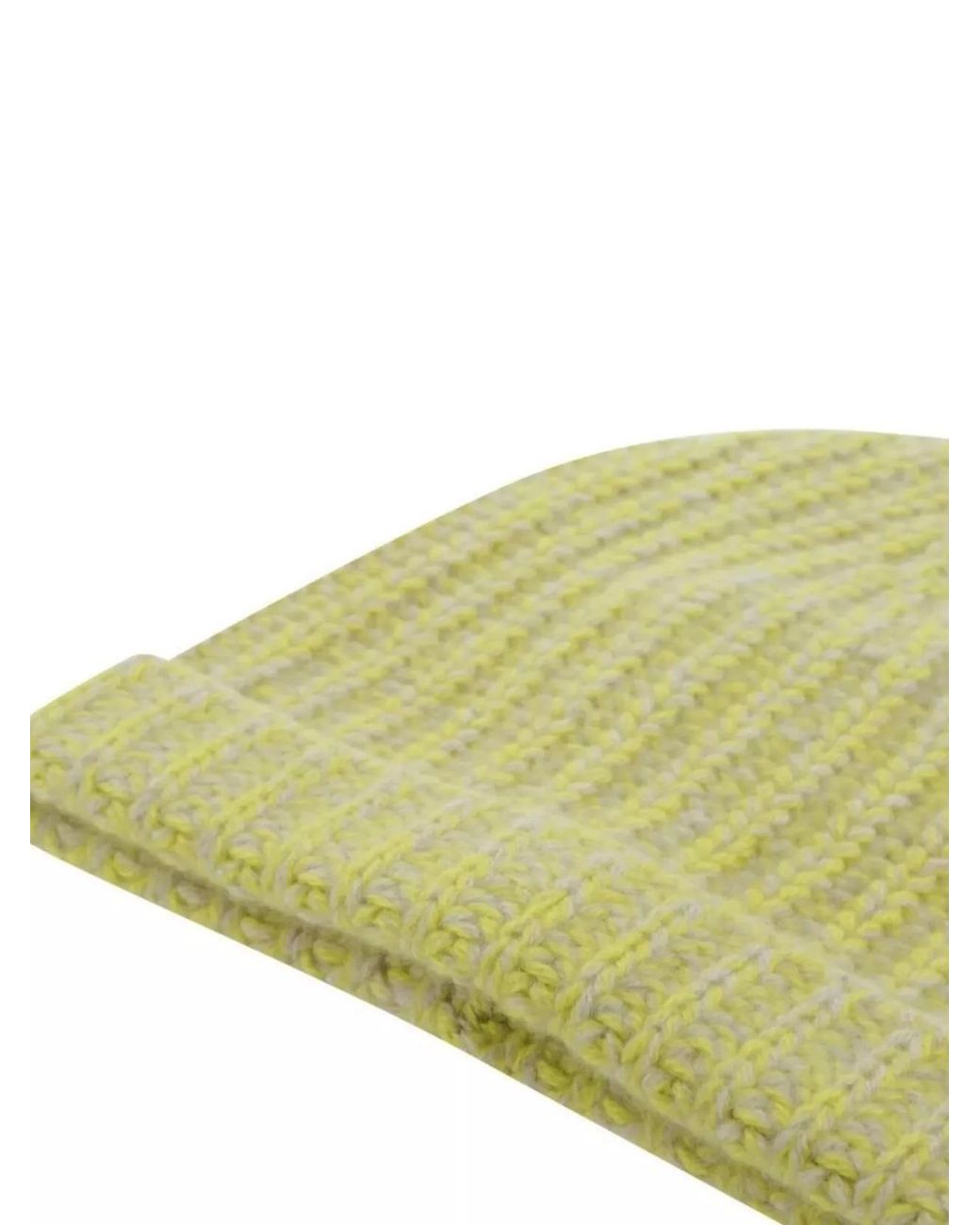 The Elder Statesman Green Cashmere Two-Tone Beanie Hat for men