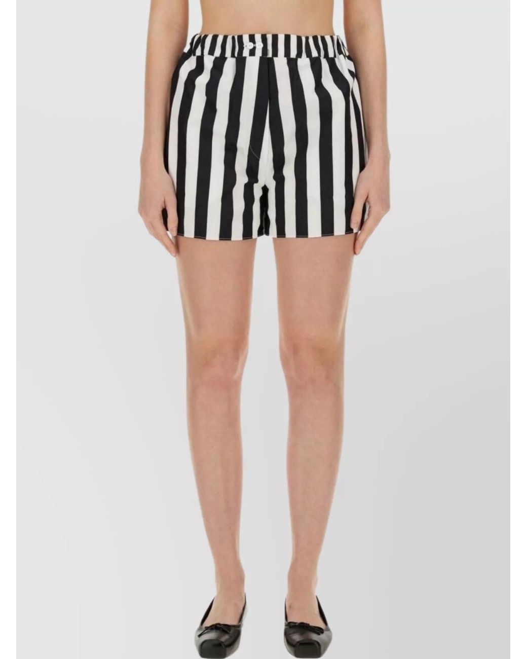 Patou Black Cotton Regular-Fit Tailored Bermuda Shorts