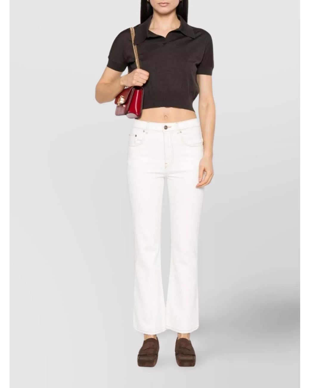Tory Burch White Flared Denim Jeans