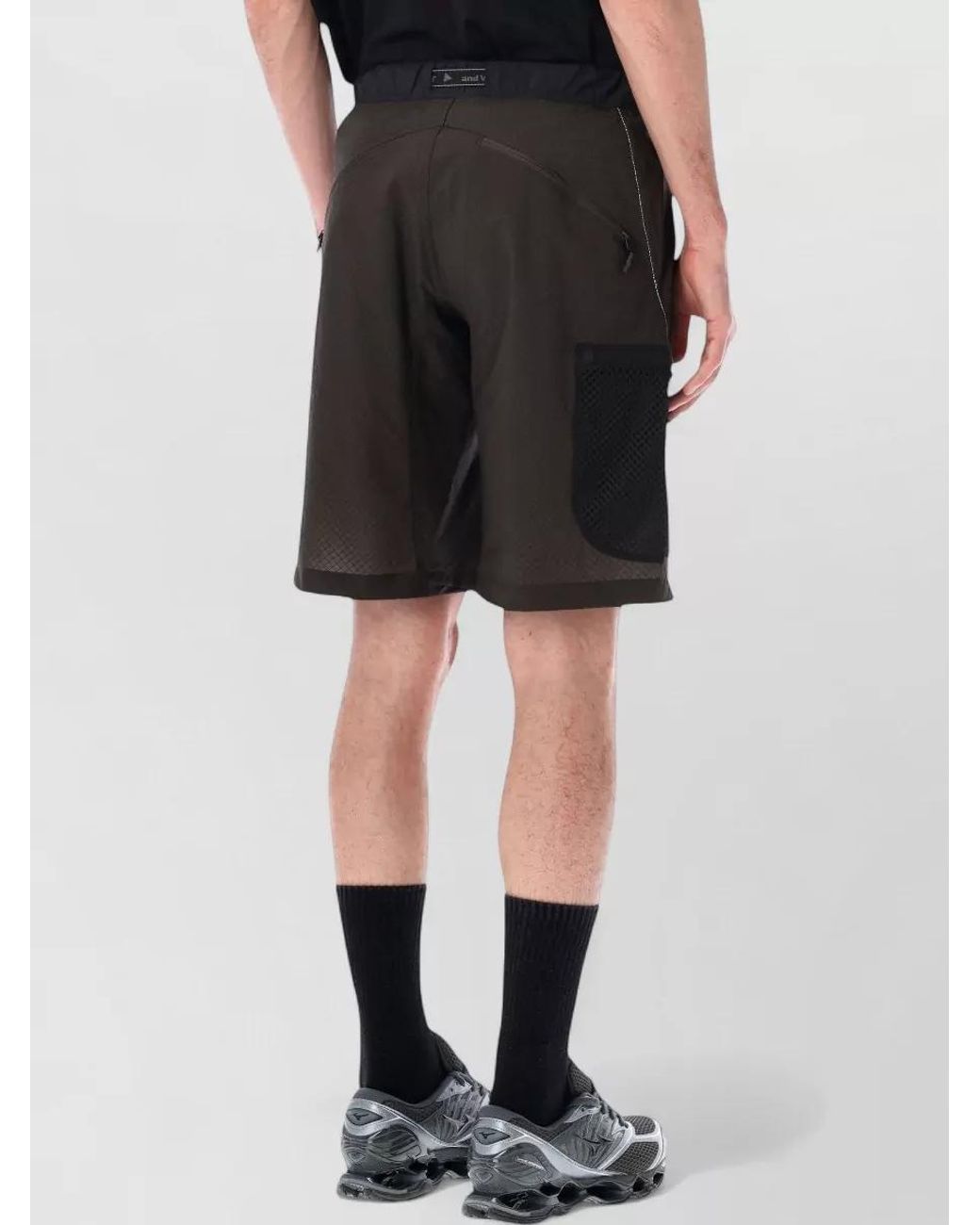 And Wander Black Nylon Cargo Shorts for men