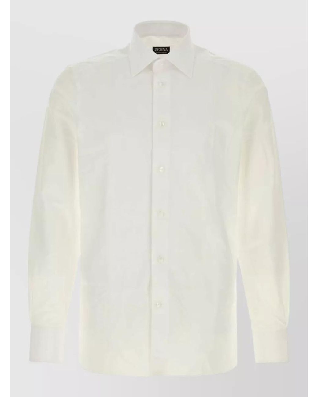 Zegna White Cotton Poplin Shirt for men