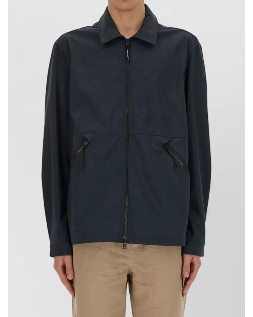 Woolrich Blue Single Breasted Coat for men