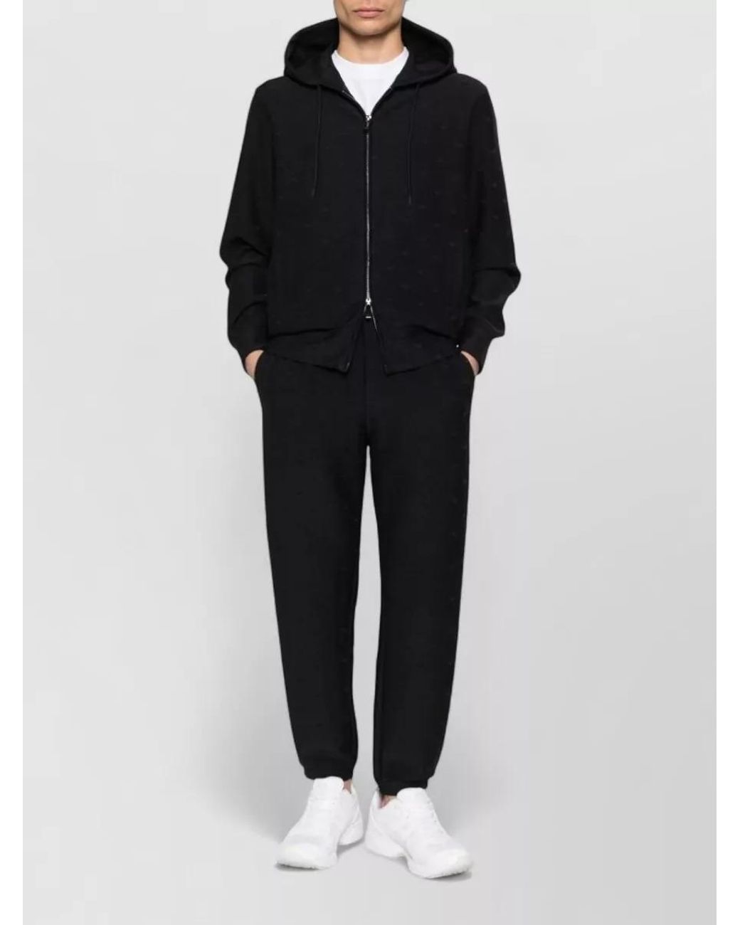 Emporio Armani Black Cotton Blend Hoodie for men