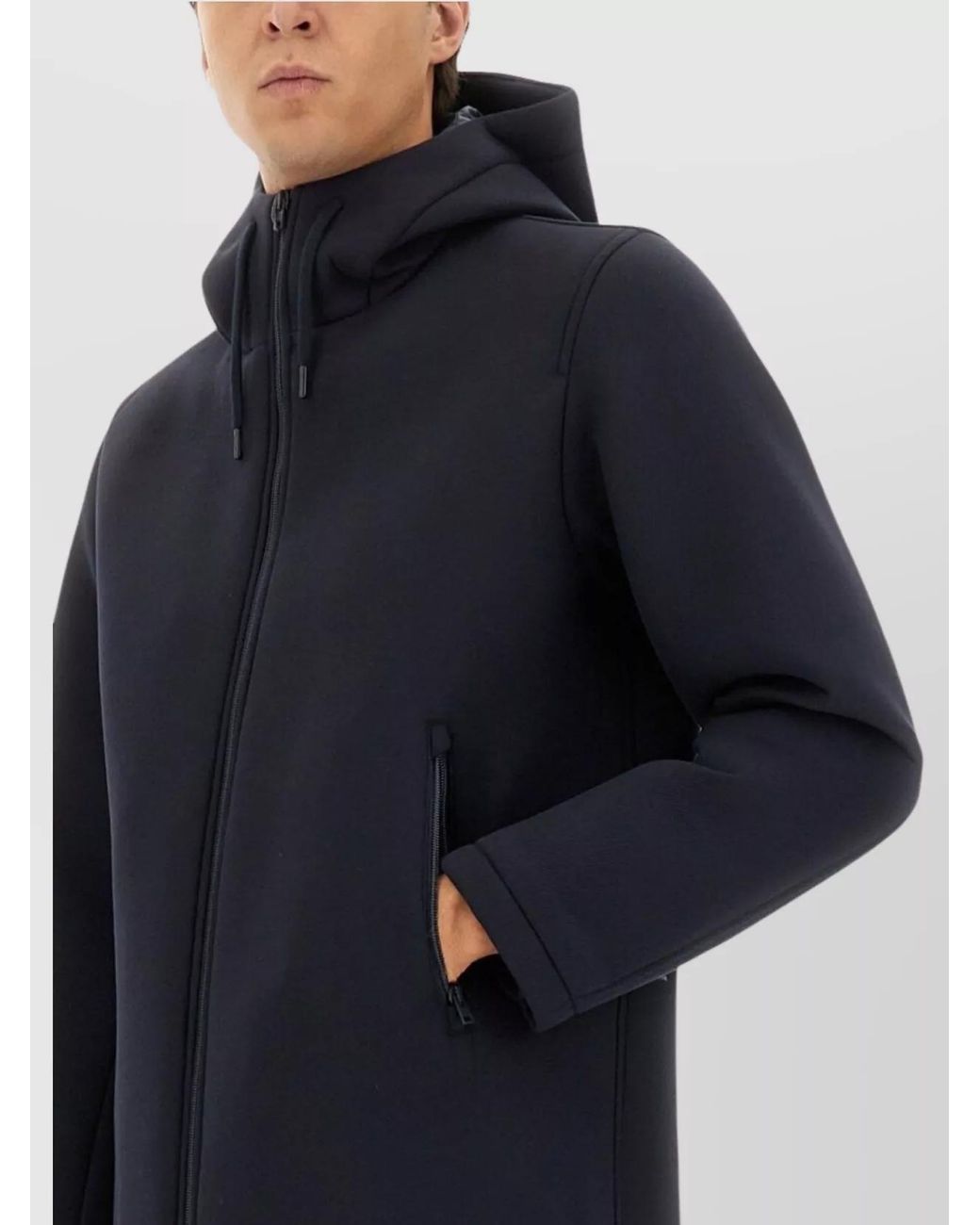 Herno Blue Long Hooded Parka for men