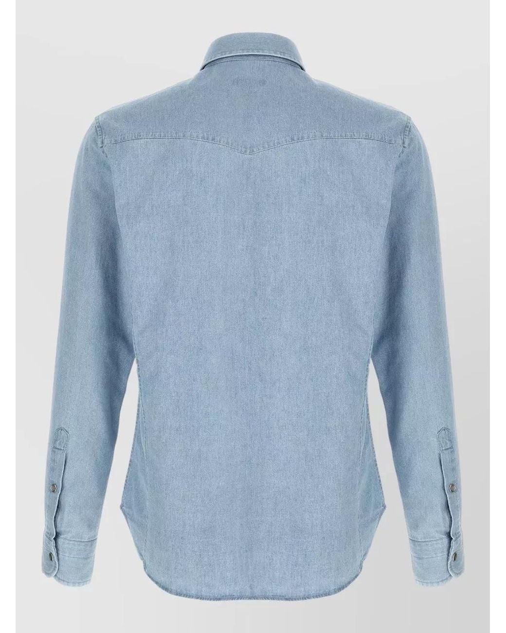Tom Ford Blue Denim Western Shirt for men