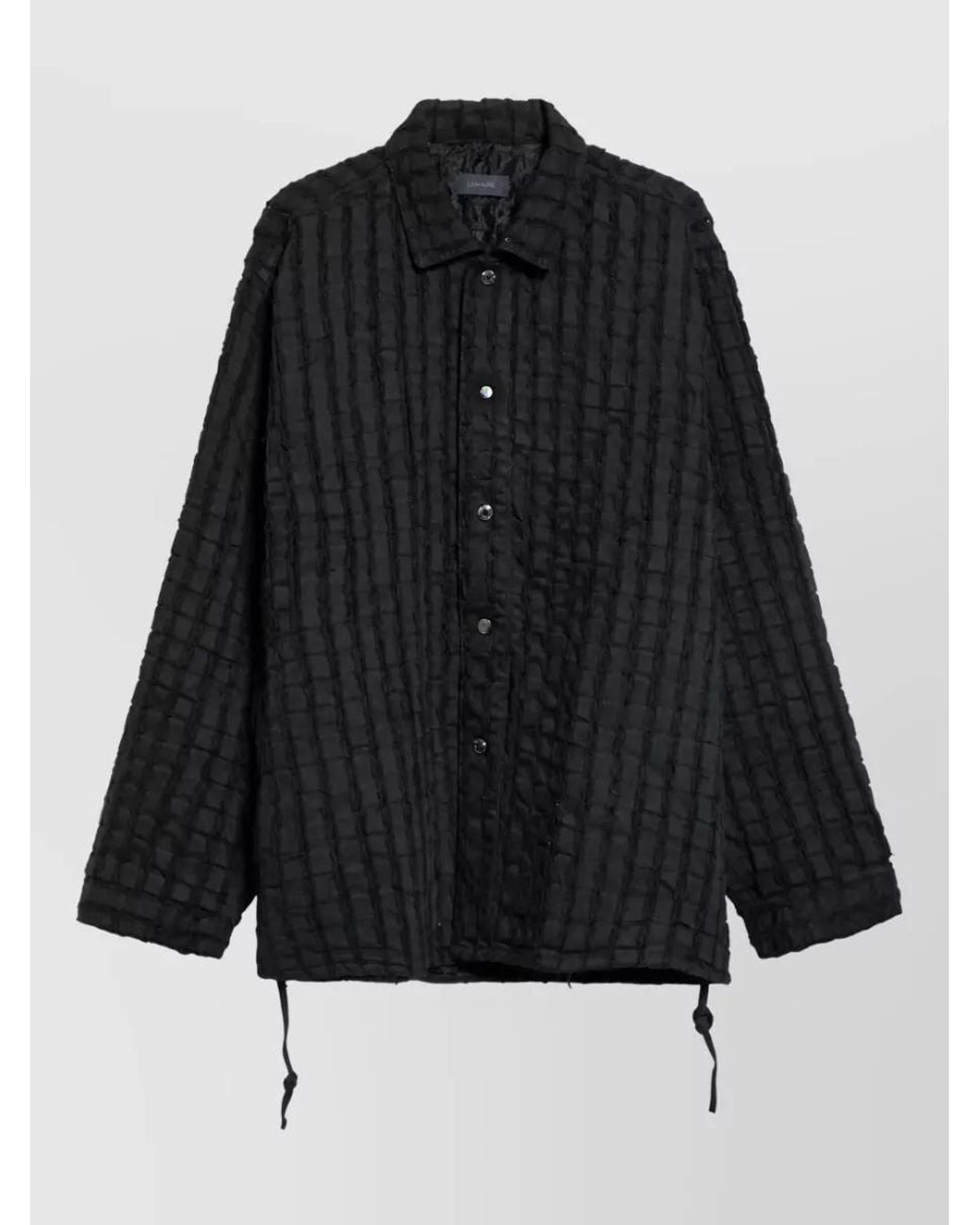 Haikure Black Plaid Long-Sleeve Shirt Jacket