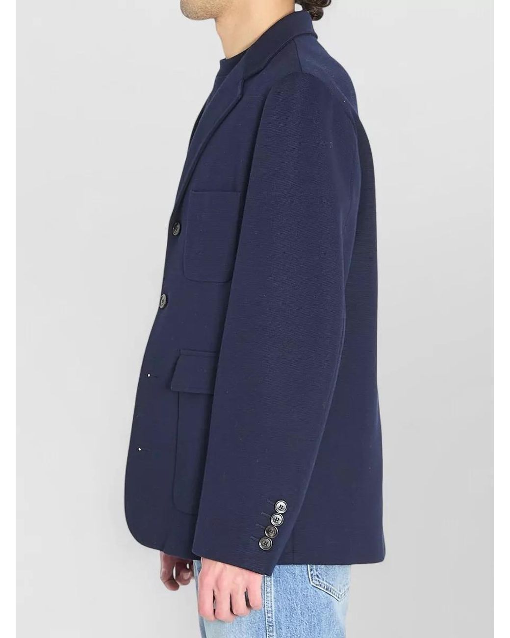 Gucci Blue Cotton Regular-Fit Blazer for men
