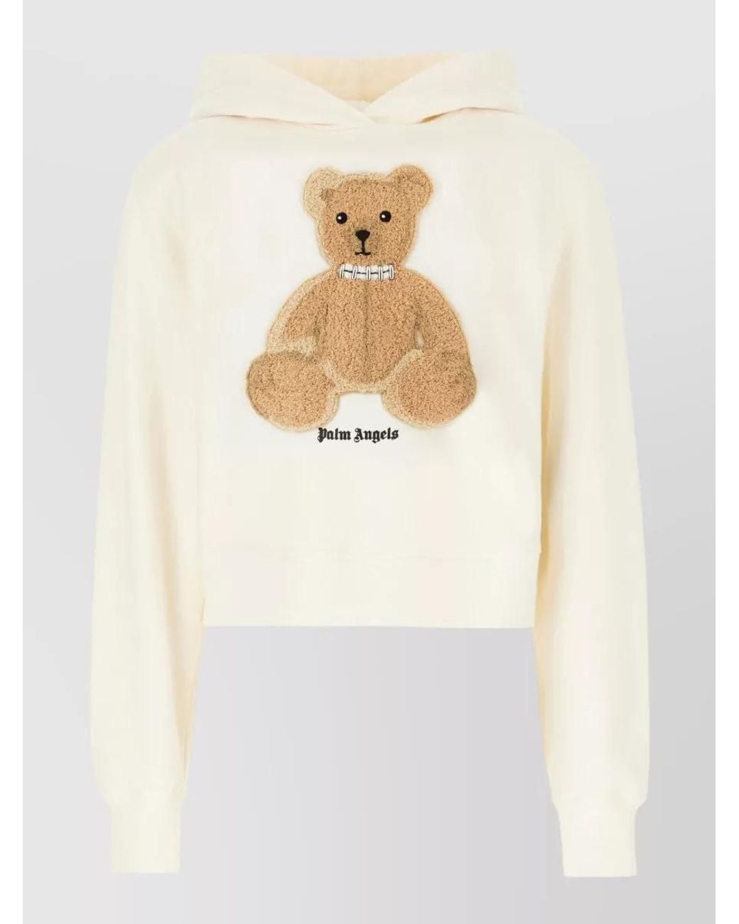 Palm Angels White Fitted Hoodie