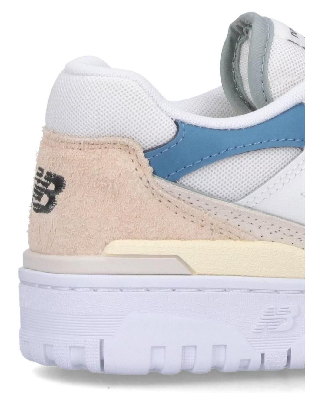 New Balance White Leather Low-Top Sneakers