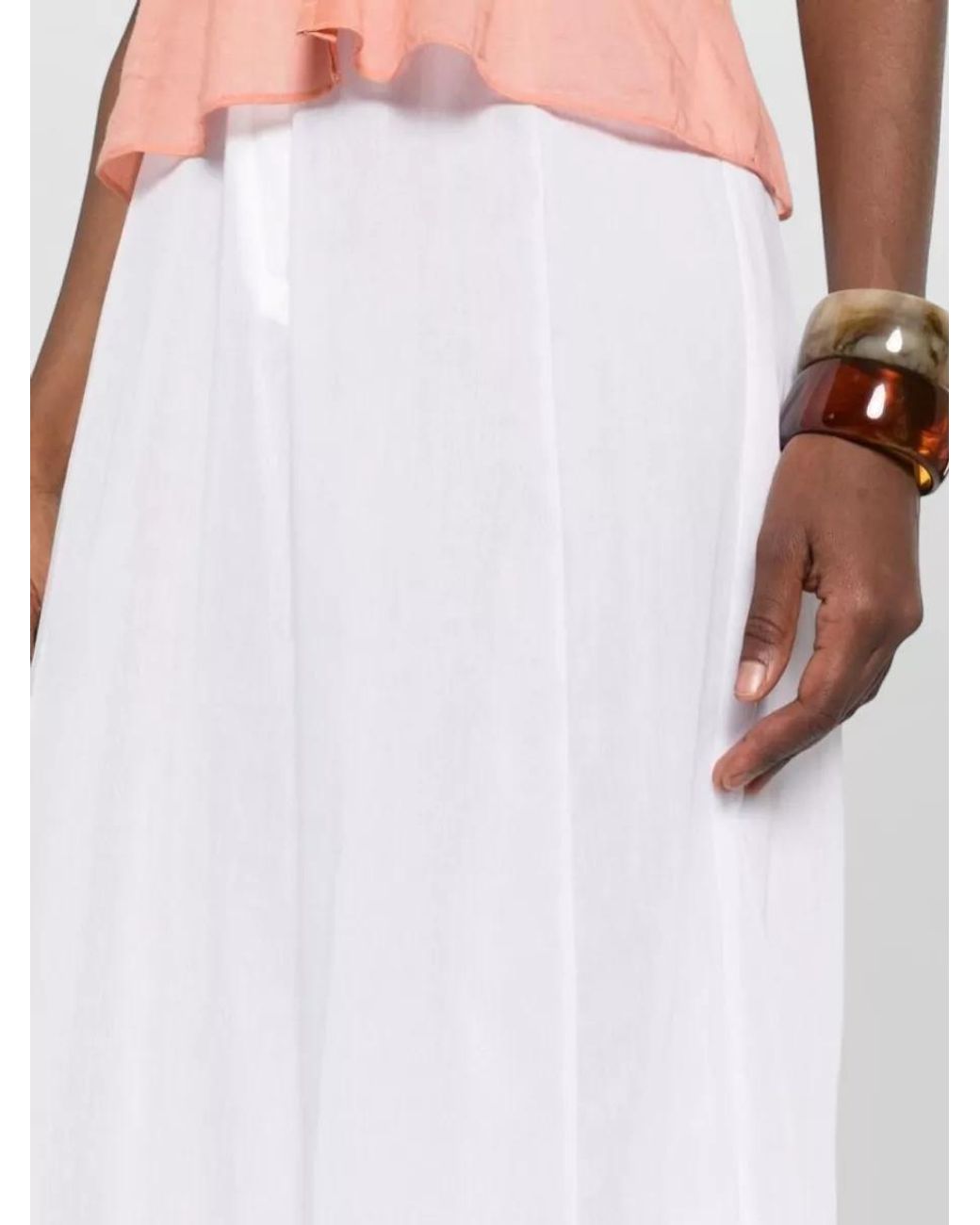Forte_forte White Silk Wide-Leg Trousers