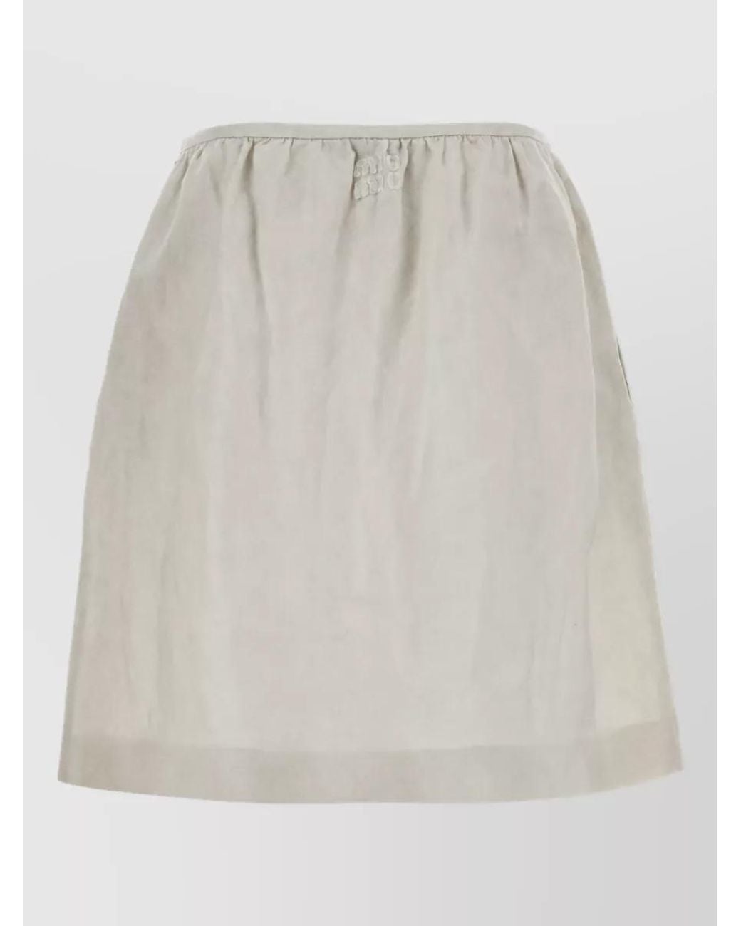 Miu Miu White Linen A-Line Skirt
