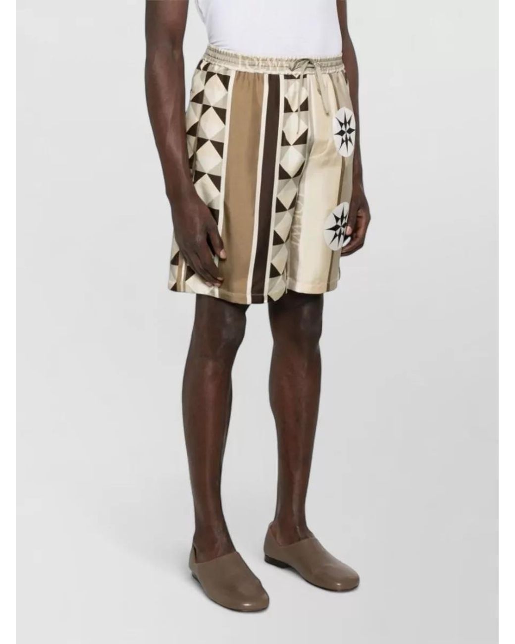 Loewe Natural Printed Silk Shorts for men