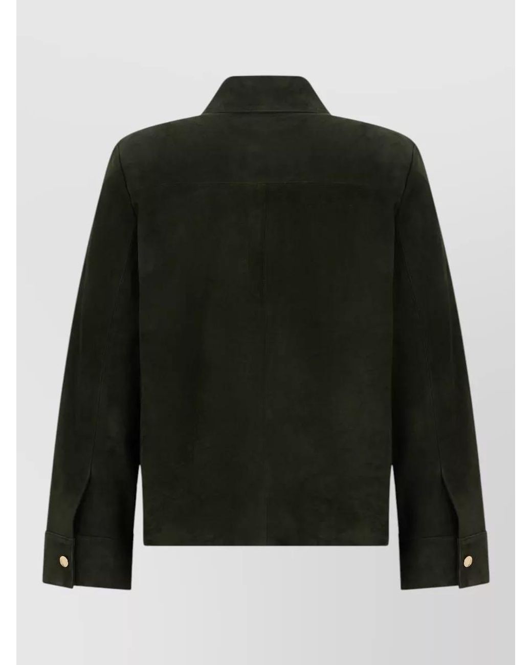 Max Mara Black Leather Single-Breasted Coat