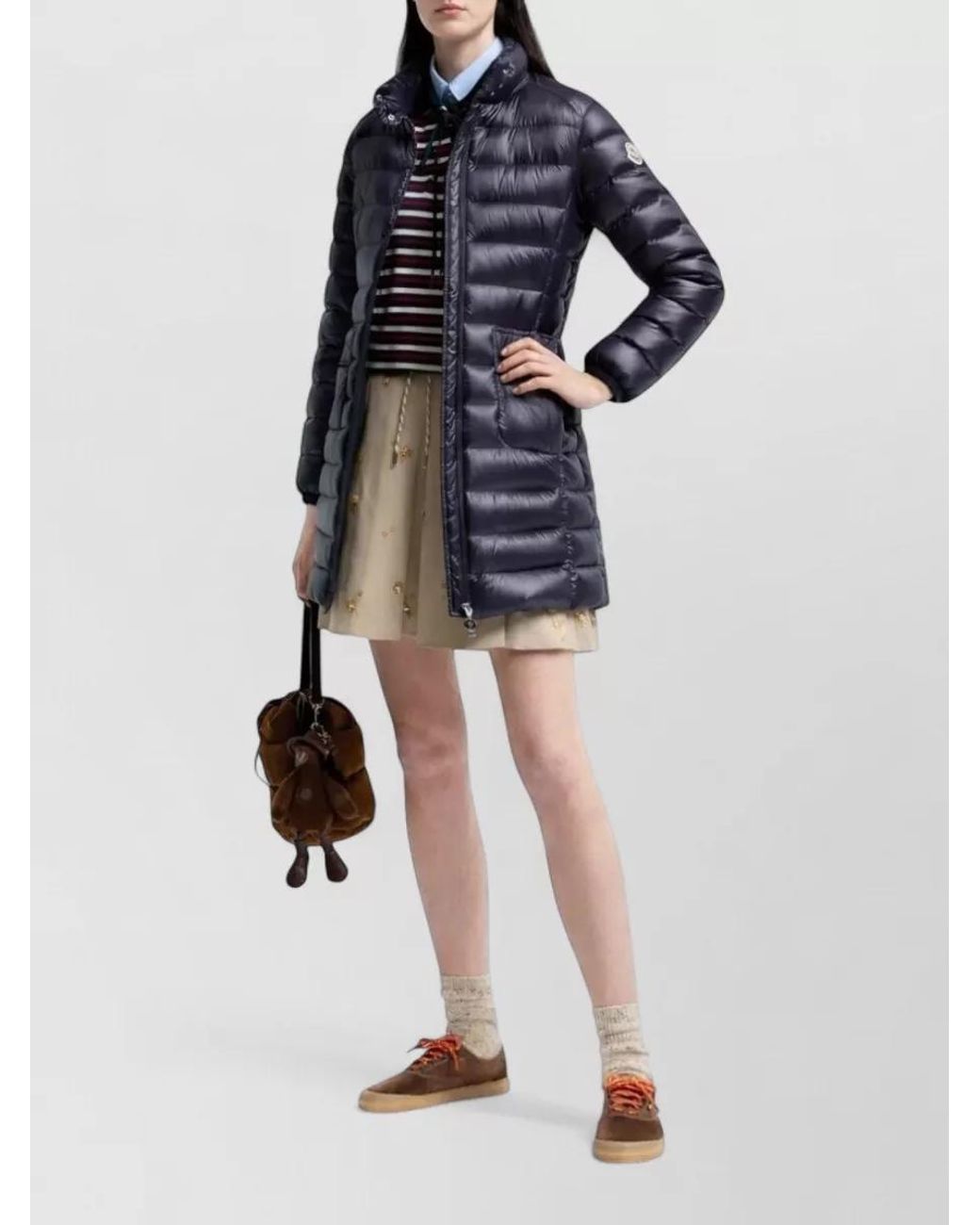 Moncler Blue Long Down Coat