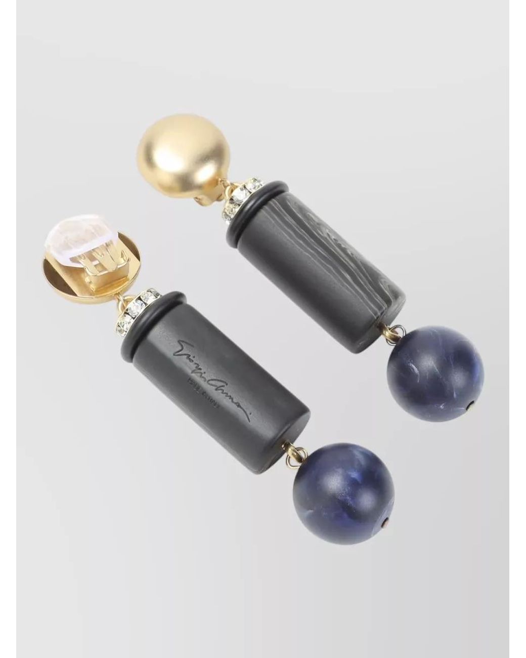 Giorgio Armani Multicolor Crystal Embellished Clip On Earrings