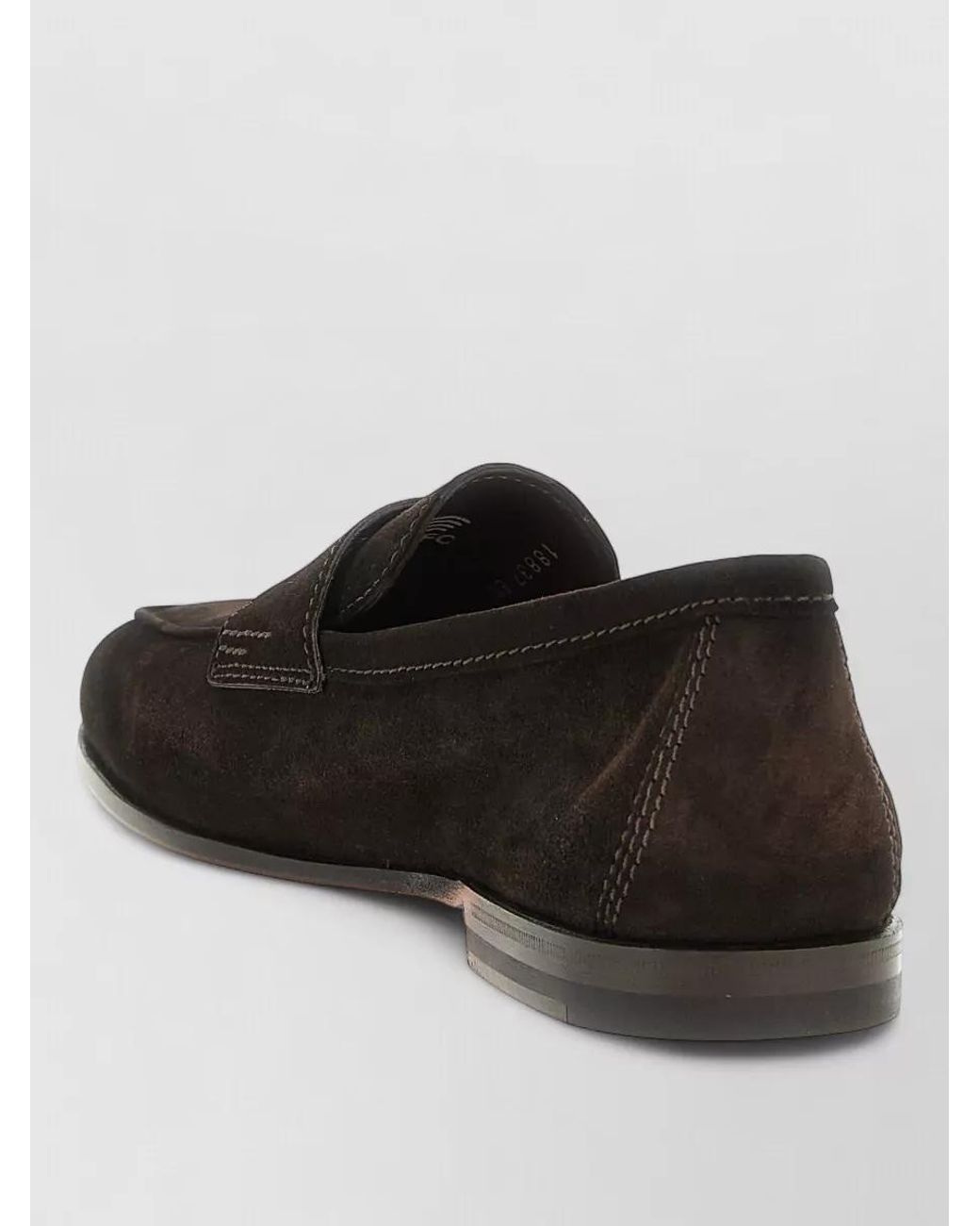 Santoni Brown Calfskin Leather Loafers for men
