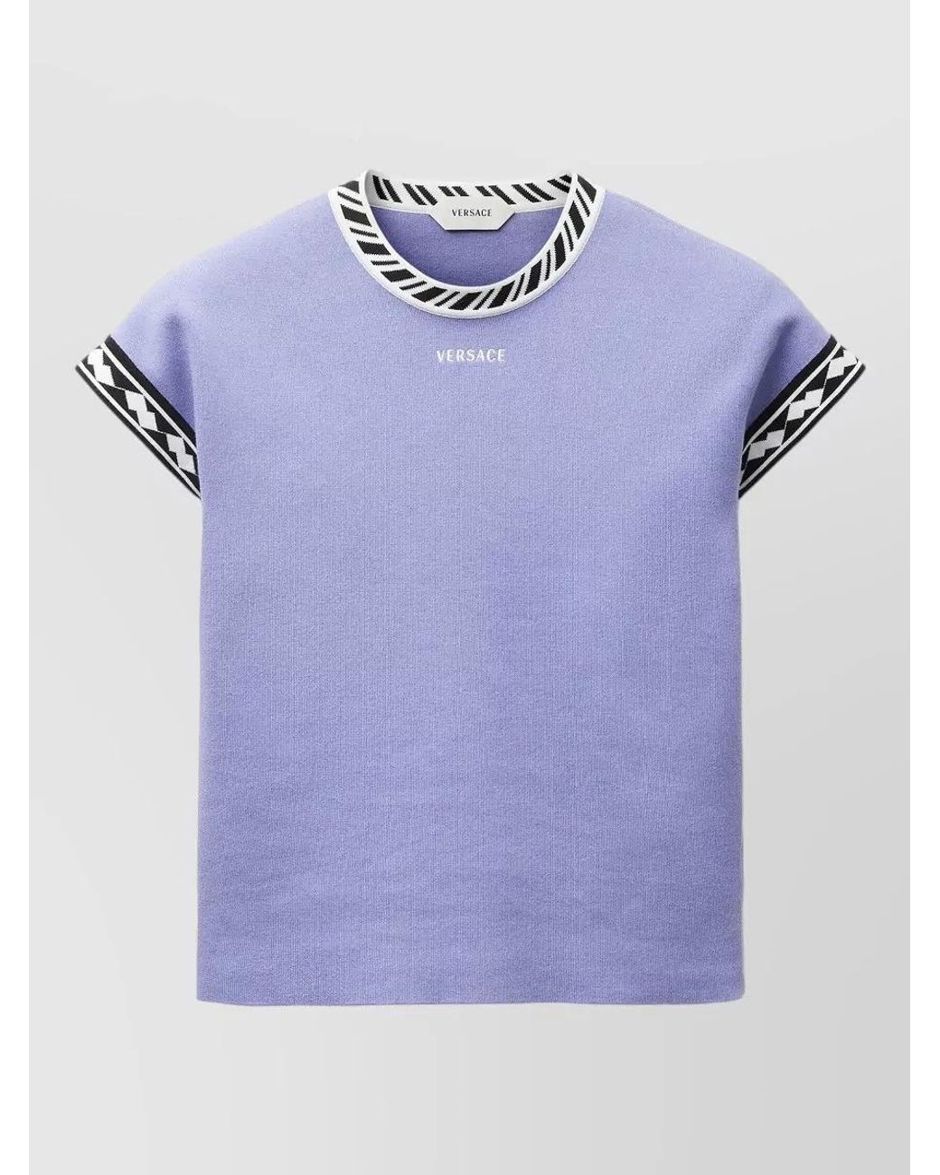 Versace Blue Cotton Short-Sleeve Mini Dress
