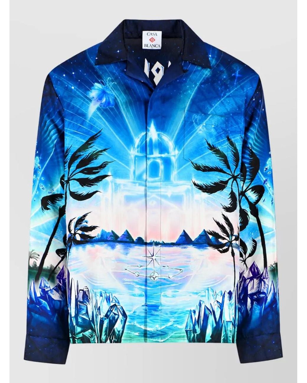 Casablanca Blue Silk Shirt for men