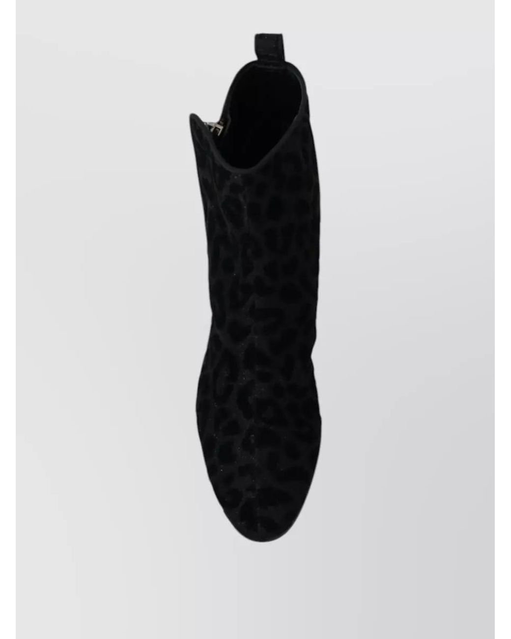 Dolce & Gabbana Black Leopard-Print Ankle Boots