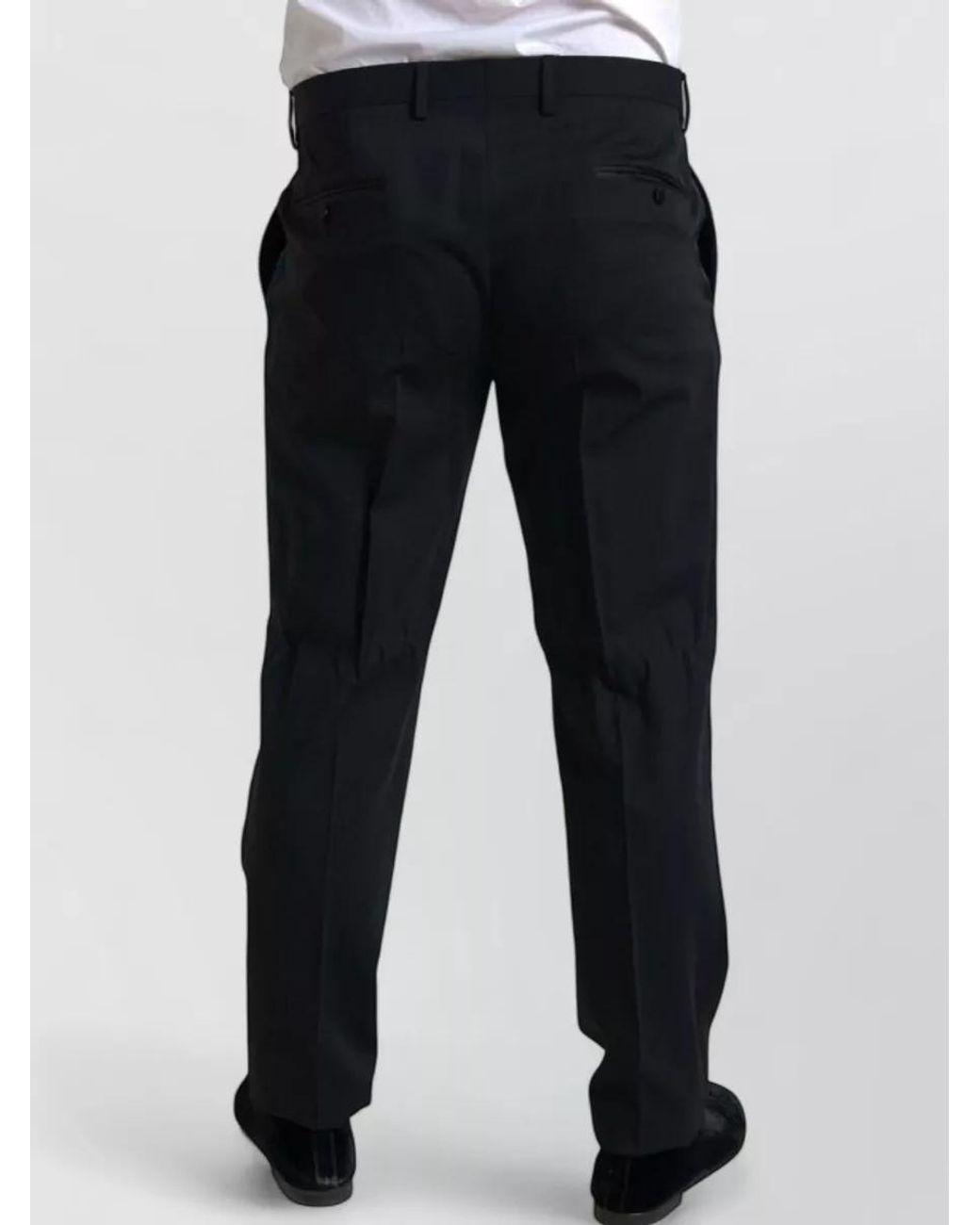 Dolce & Gabbana Black Wool Silk Slim-Fit Single-Breasted Suit for men