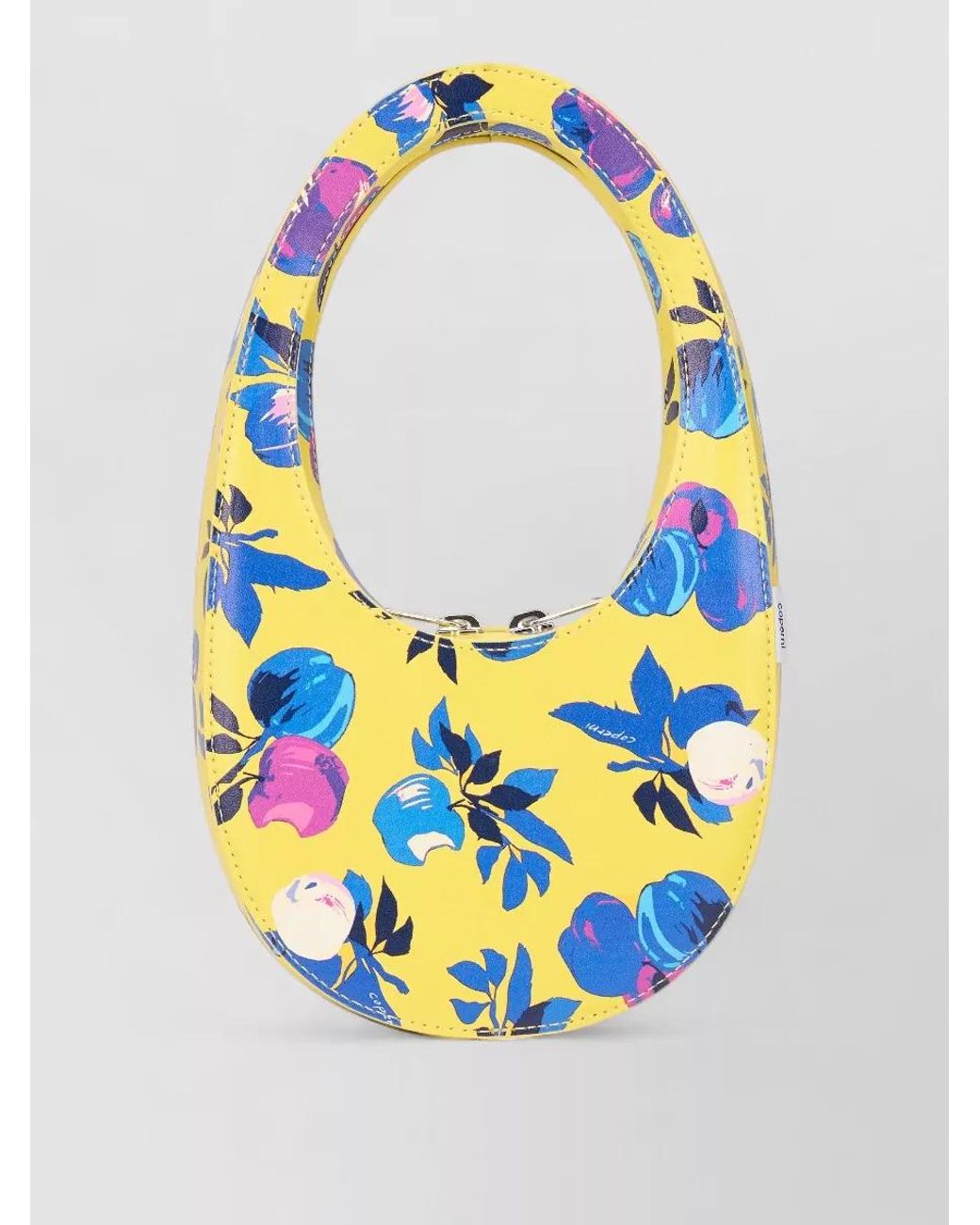Coperni Blue Swipe Mini Floral-Print Shoulder Bag